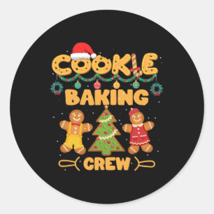 Cookie Baking Team Crew Xmas Family Matching Group Classic Round Sticker