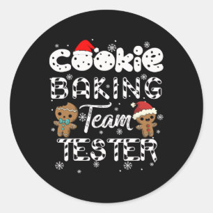 Cookie Baking Team Tester Gingerbread Christmas Classic Round Sticker