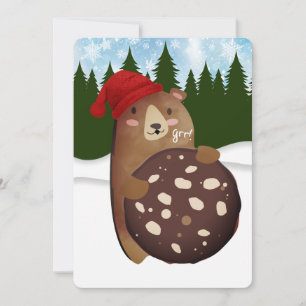 Cookie bear holiday baking homemade by Christmas Card