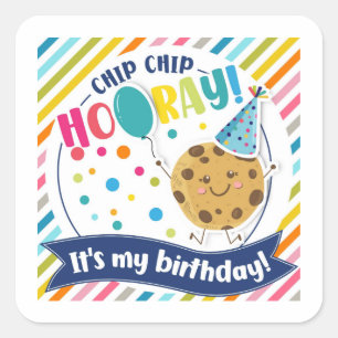  cookie Birthday favor gift you're the best Square Sticker