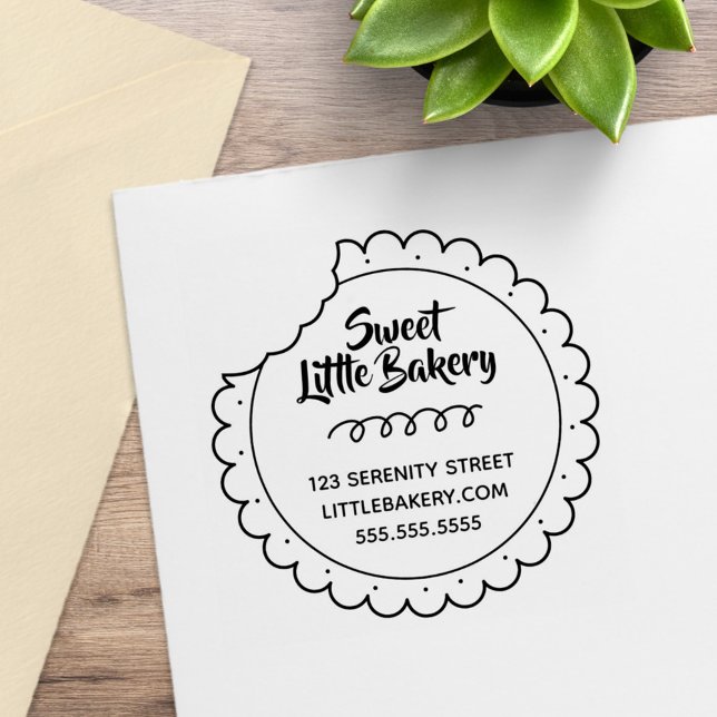 Cookie Bite Bakery Business Address Rubber Stamp (Creator Uploaded)