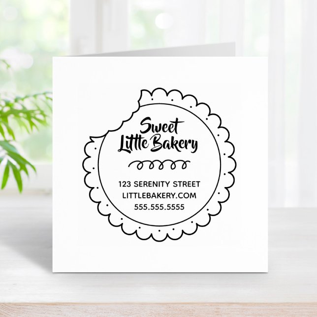 Cookie Bite Bakery Business Address Rubber Stamp (Creator Uploaded)