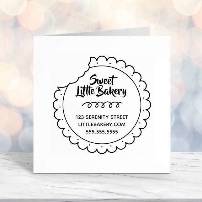 Cookie Bite Bakery Business Address Self-inking Stamp (Creator Uploaded)