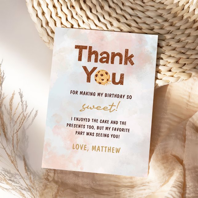 Cookie Boy Birthday Party Thank You Card (Creator Uploaded)