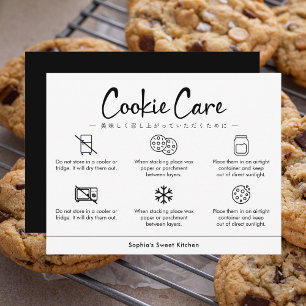 Cookie Care Instructions Minimalist Bakery Thank You Card