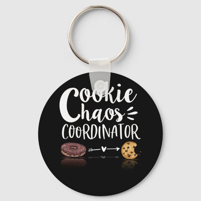 Cookie Chaos Coordinator Funny Cookie Sales Key Ring (Front)