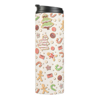 Cookie Christmas Pattern - Sweet and Festive Thermal Tumbler