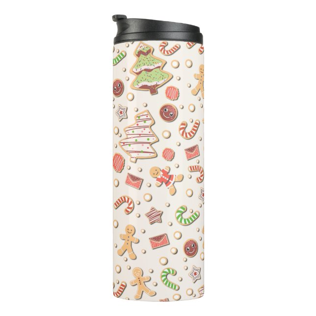 Cookie Christmas Pattern - Sweet and Festive Thermal Tumbler (Rotated Right)