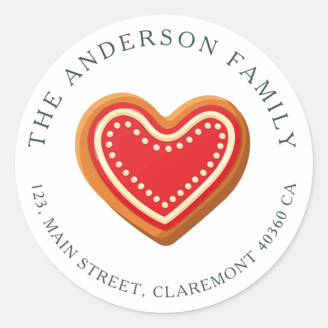 Cookie Christmas return address label (Front)