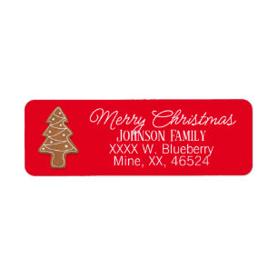 Cookie Christmas Tree Return Address Label