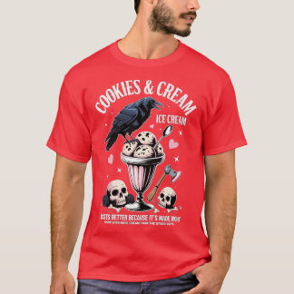 Cookie & Cream Ice Cream Butcher Blackbird Funny Q T-Shirt