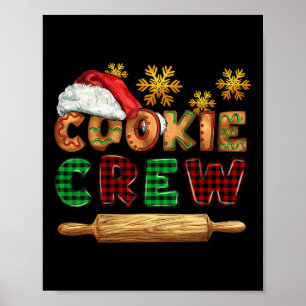 Cookie Crew Buffalo Plaid Christmas Baking Pajama Poster