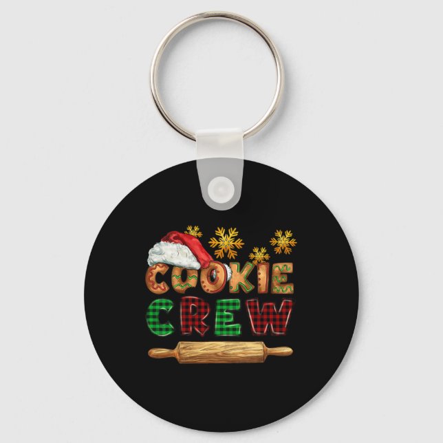 Cookie Crew Buffalo Plaid Christmas King Pyjamas  Key Ring (Front)
