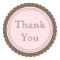 Cookie Cut Chocolate Pink Thank You Stickers