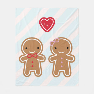 Cookie Cute Gingerbread Couple Fleece Blanket