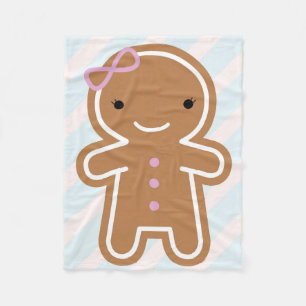 Cookie Cute Gingerbread Girl Fleece Blanket