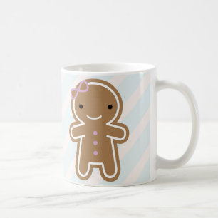 Cookie Cute Kawaii Gingerbread Girl Coffee Mug