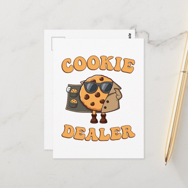 Cookie Dealer Funny Baking Postcard (Front/Back In Situ)