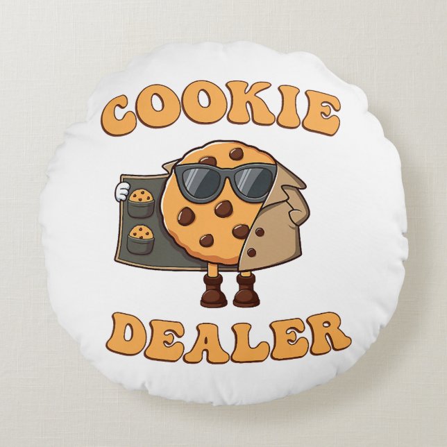 Cookie Dealer Funny Baking Round Cushion (Front)