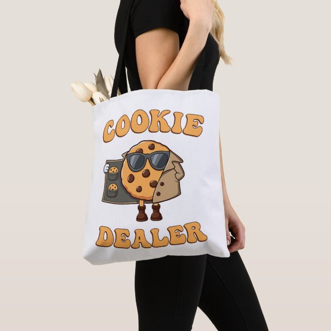 Cookie Dealer Funny Baking Tote Bag (Close Up)