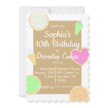 Cookie Decorating Birthday Invitation