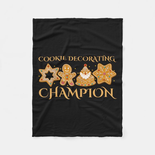 Cookie Decorating Chamon Baking Christmas Family M Fleece Blanket (Front)