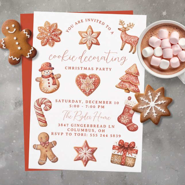 Cookie Decorating Christmas Party Invitation (Creator Uploaded)