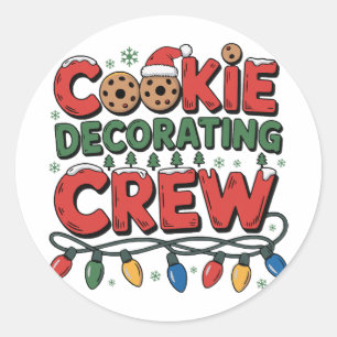 Cookie Decorating Crew Christmas King Ker Santa Ha Classic Round Sticker