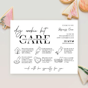 Cookie Decorating Pack Instructions Minimal Bakery Thank You Card