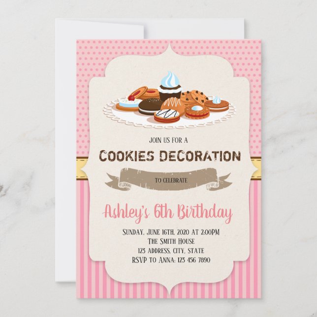 Cookie decorating party invitation (Front)