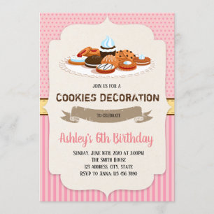 Cookie decorating party invitation