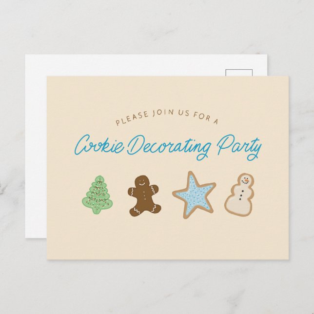 Cookie Decorating Party Invitation Postcard (Front/Back)