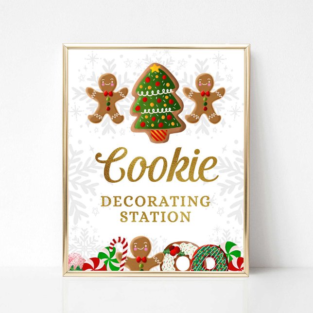 Cookie Decorating Station Christmas Party Sign (Cookie Decorating Station Christmas Party Sign, Sweet Christmas)