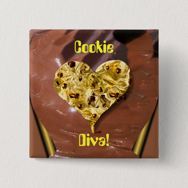 Cookie Diva! 15 Cm Square Badge (Front)