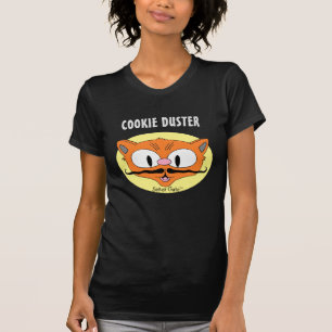 COOKIE DUSTER Moustache Humour Cartoon Cat T-Shirt