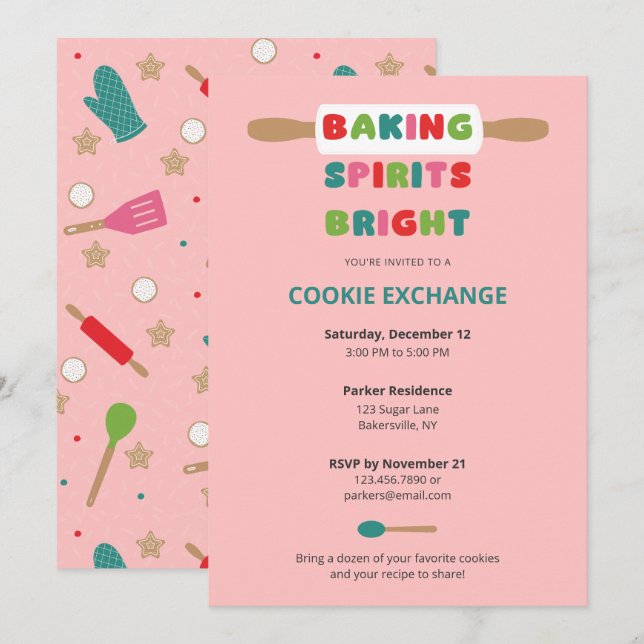 Cookie Exchange Christmas Invitations (Front/Back)