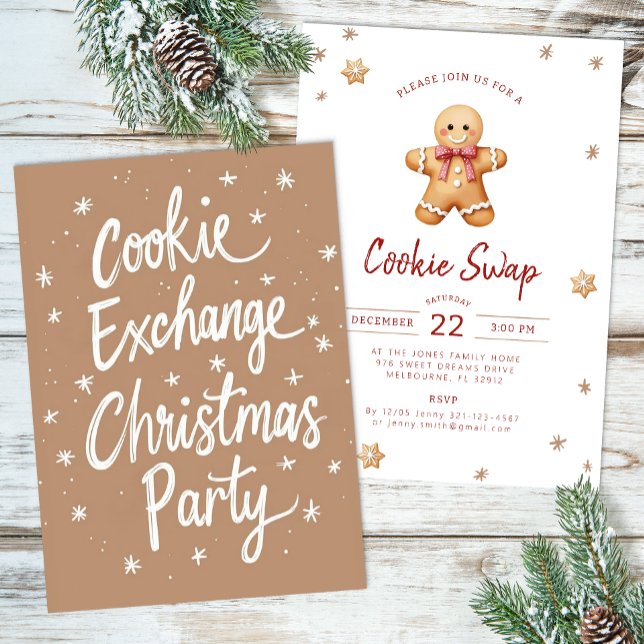 Cookie Exchange Christmas Party Invitation (Cookie Swap Xmas Party Invite)