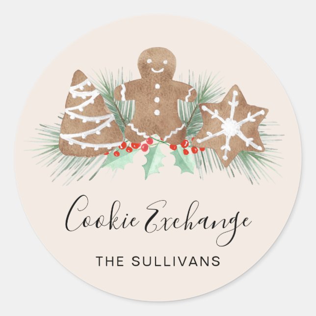 Cookie Exchange Classic Round Sticker (Front)