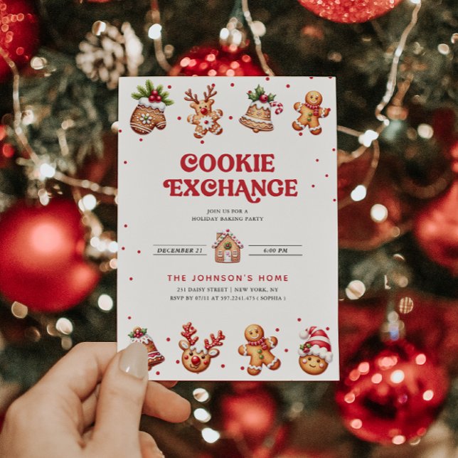 Cookie Exchange Holiday Gingerbread  Invitation (Creator Uploaded)