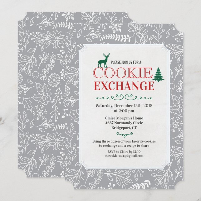 Cookie Exchange Holiday Party Invitation (Front/Back)