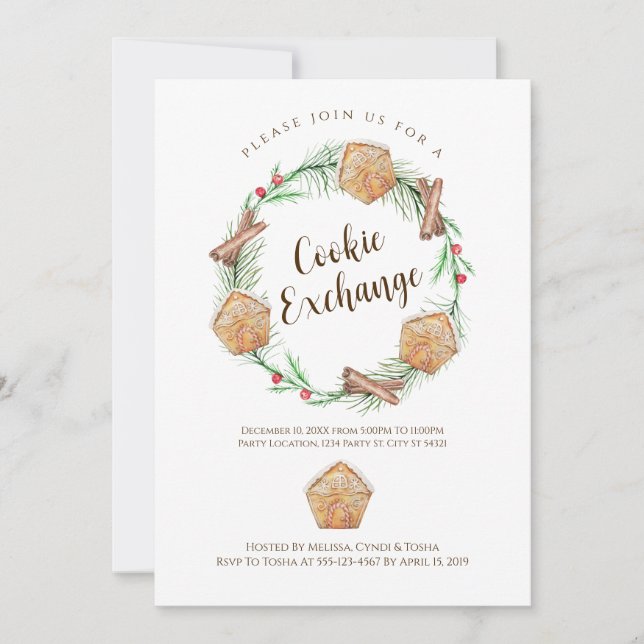 Cookie Exchange Holiday Party Invitations (Front)