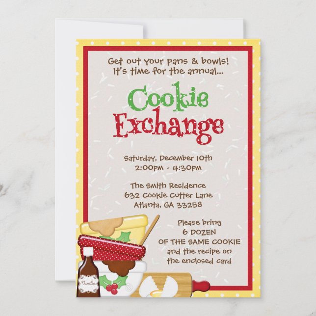 Cookie Exchange Invitation Holiday Party Invite (Front)