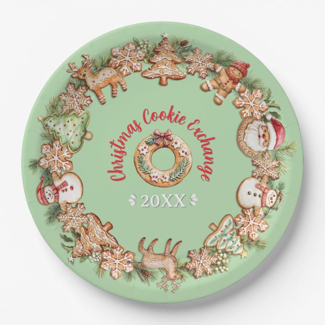 Cookie Exchange Paper Plate (Front)