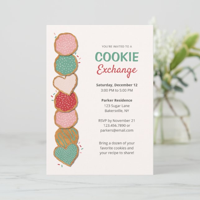 Cookie Exchange Party Invitations (Standing Front)