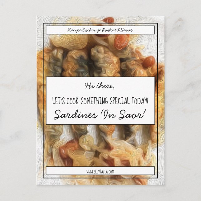 Cookie Exchange Recipe Black Script White Postcard (Front)