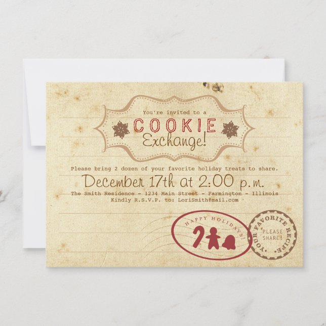 Cookie Exchange Recipe Card Invitation (Front)