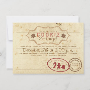 Cookie Exchange Recipe Card Invitation