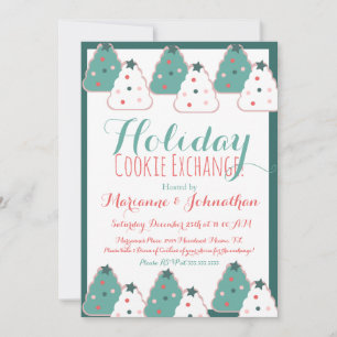 Cookie Exchange Swap Christmas Tree  Holiday Invitation