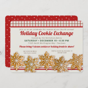 Cookie Exchange Swap   Holiday Baking Party Invitation