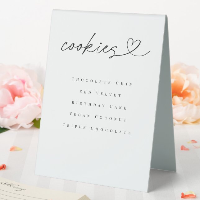 Cookie Flavors Dessert Table Wedding Tent Sign (In SItu (Wedding))